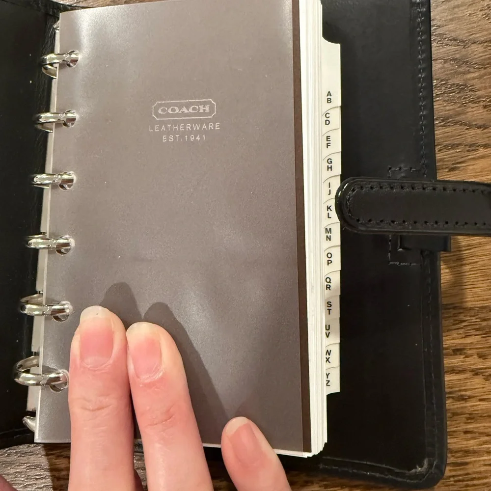 Coach 2000 y2k Black Leather planner/address book